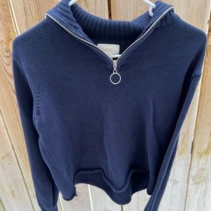 Blue Studio Works Petite Half Zip Sweater